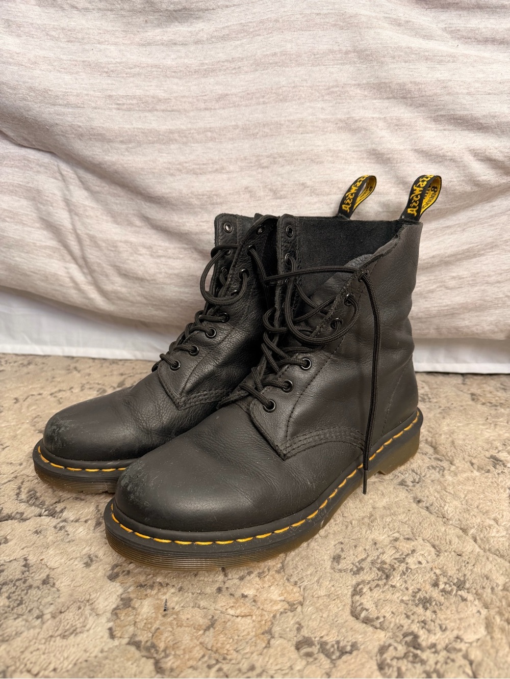 Dr. Martens Black Vegan Leather Lace-Up Boots